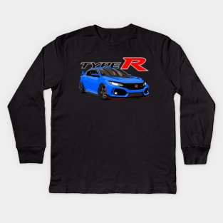 Civic Type R Boost Blue Kids Long Sleeve T-Shirt